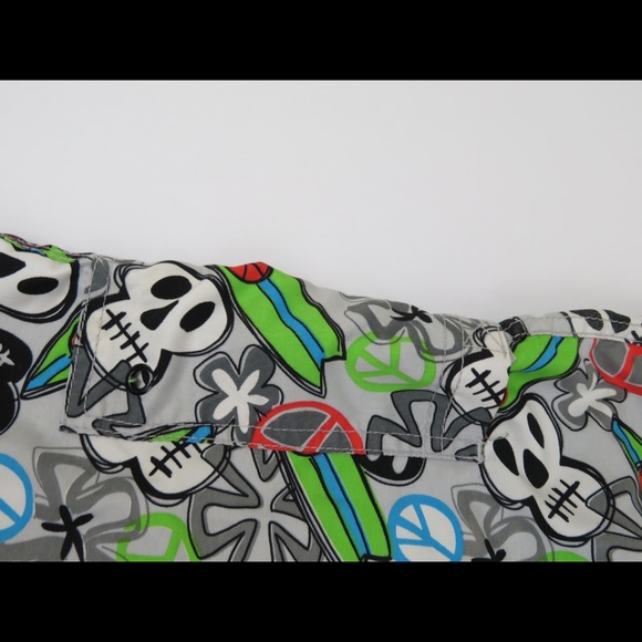 JOE BOXER skulls and peace signs swim trunk SZ 6/7 - Picture 5 of 8